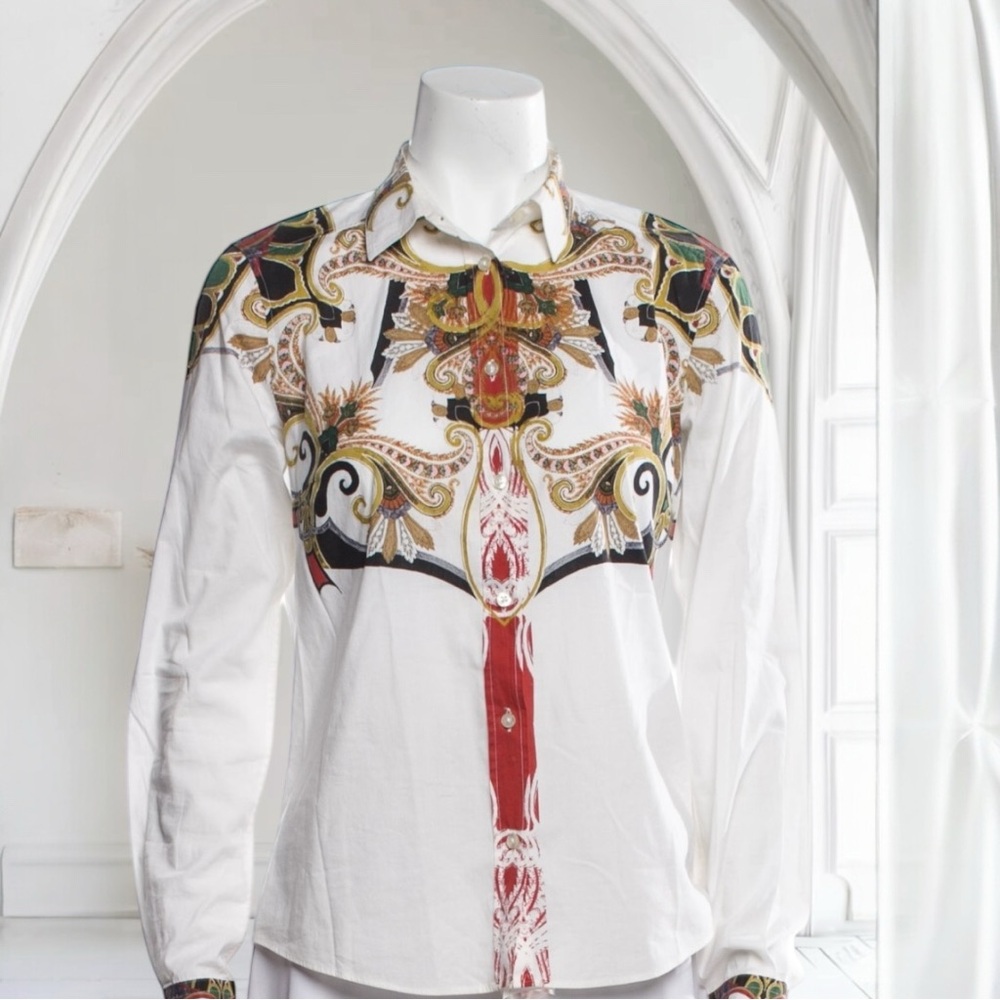 ETRO Printed Retro button up long sleeve shirt S US4 IT40